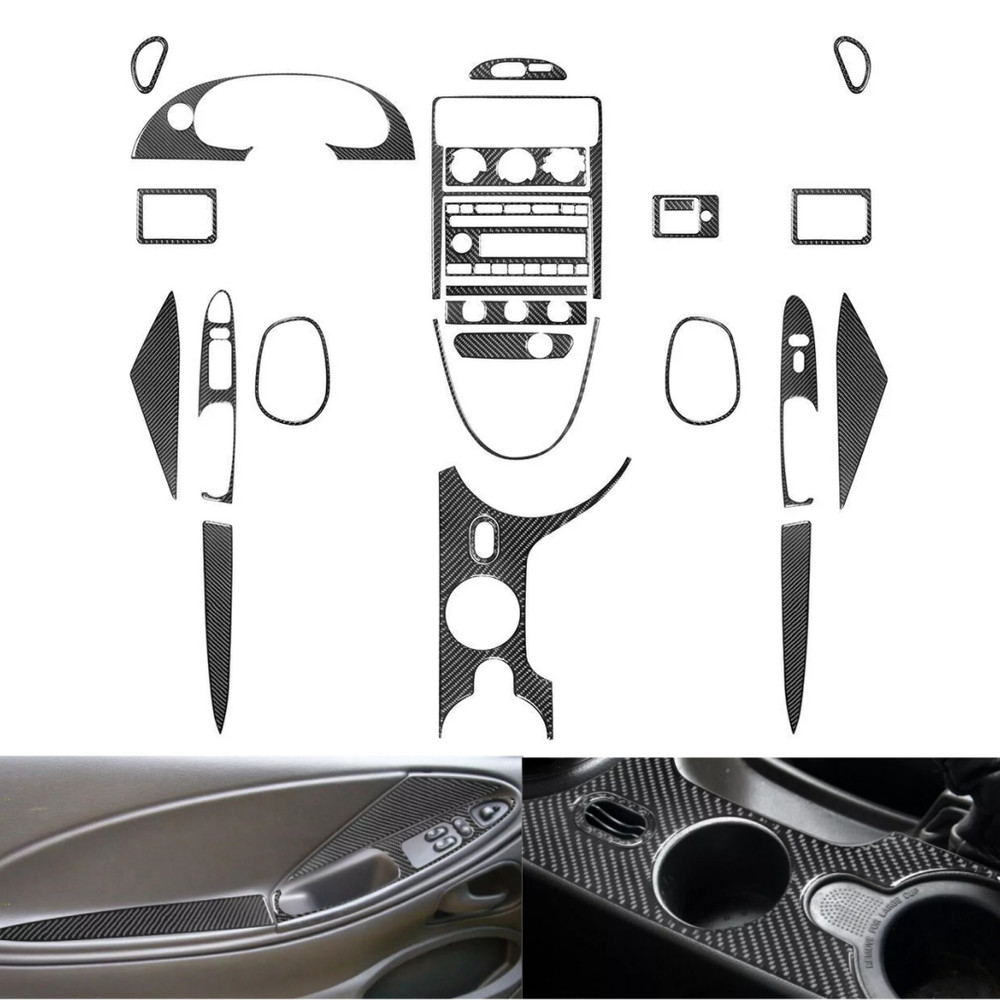Ford Mustang 2001-2004 25Pc Black Carbon Fiber Interior Trim Set  
