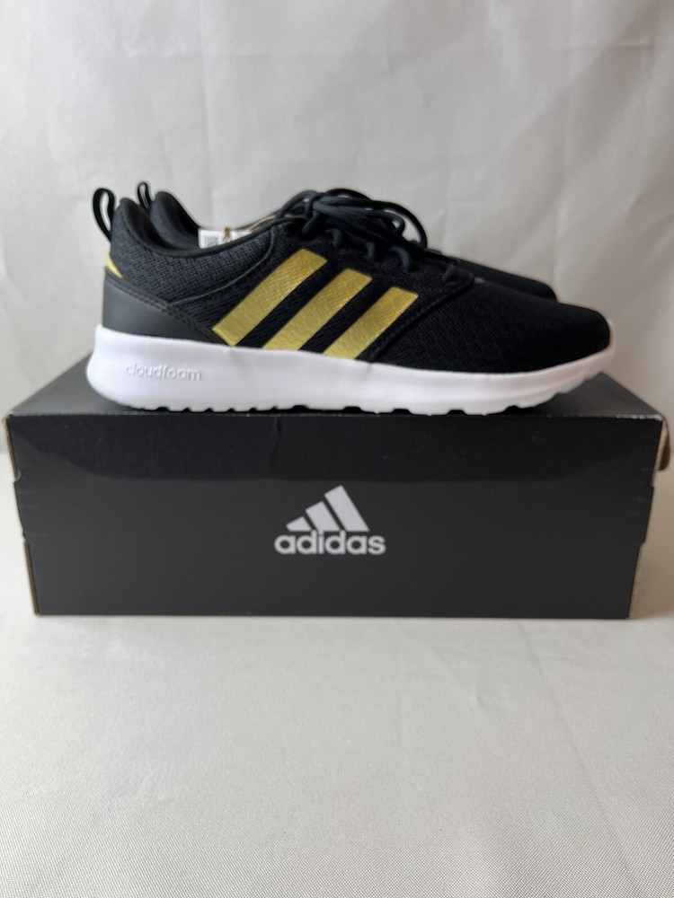 Adidas QT Racer 2.0 Black Gold Metallic Women's Size 8 NEW!