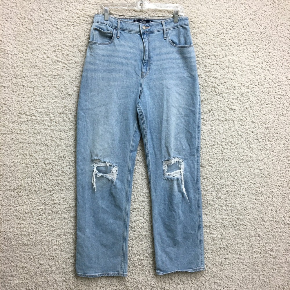 Hollister Jeans 30 Womens Blue Ultra High Rise Dad Vintage Stretch Distressed