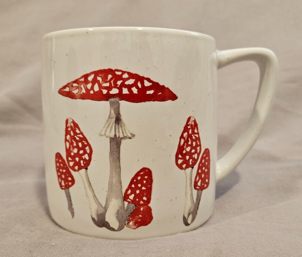 Emily Eibel 14oz Ceramic Mushroom Mug with All Over Design