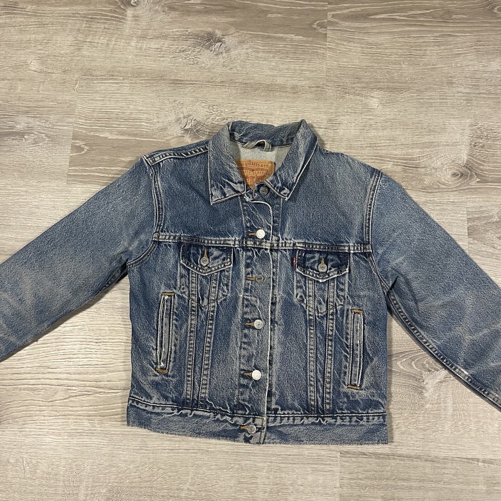 Vintage Levi's Denim Jacket Womens Size S Button Up Pockets Blue 77715-0289