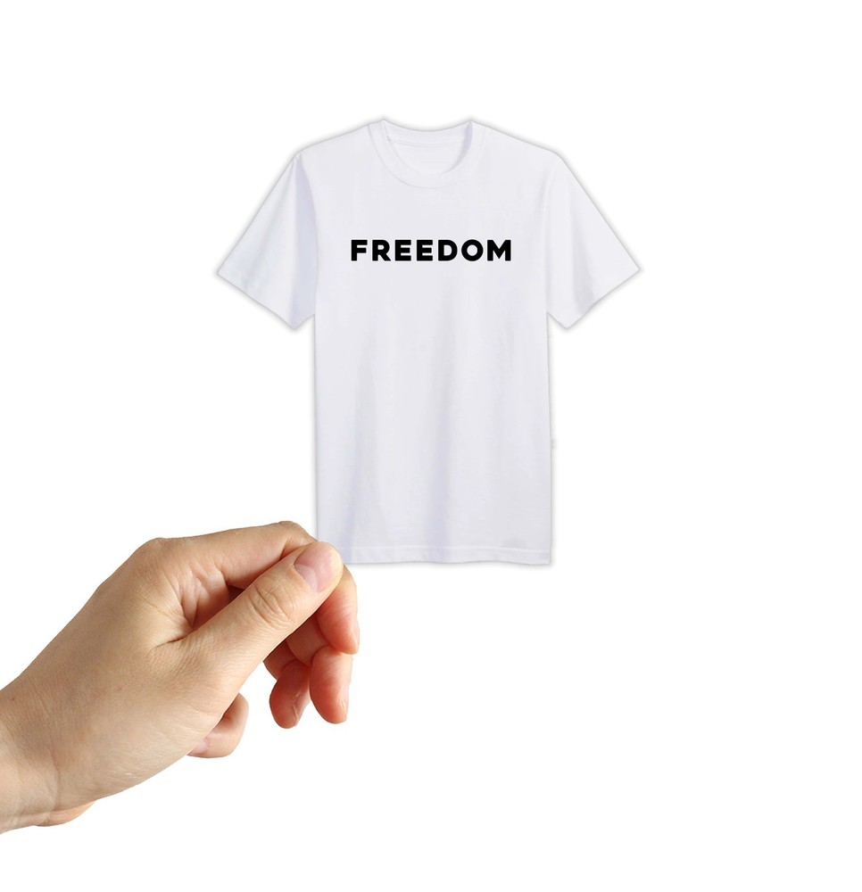 Charlie Kirk FREEDOM White T Shirt Sticker Patriotic Sticker Laptop Decal