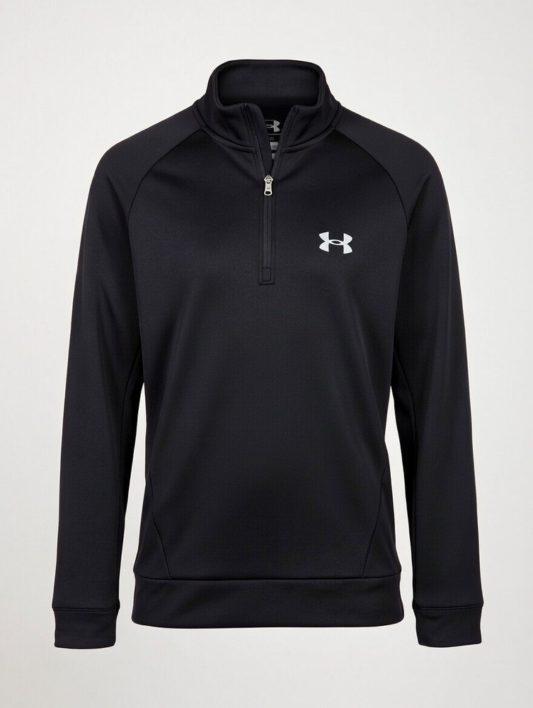 Under Armour Men's Fleece Long Sleeve 1/4 Zip Pullover Black Mock Neck Size L