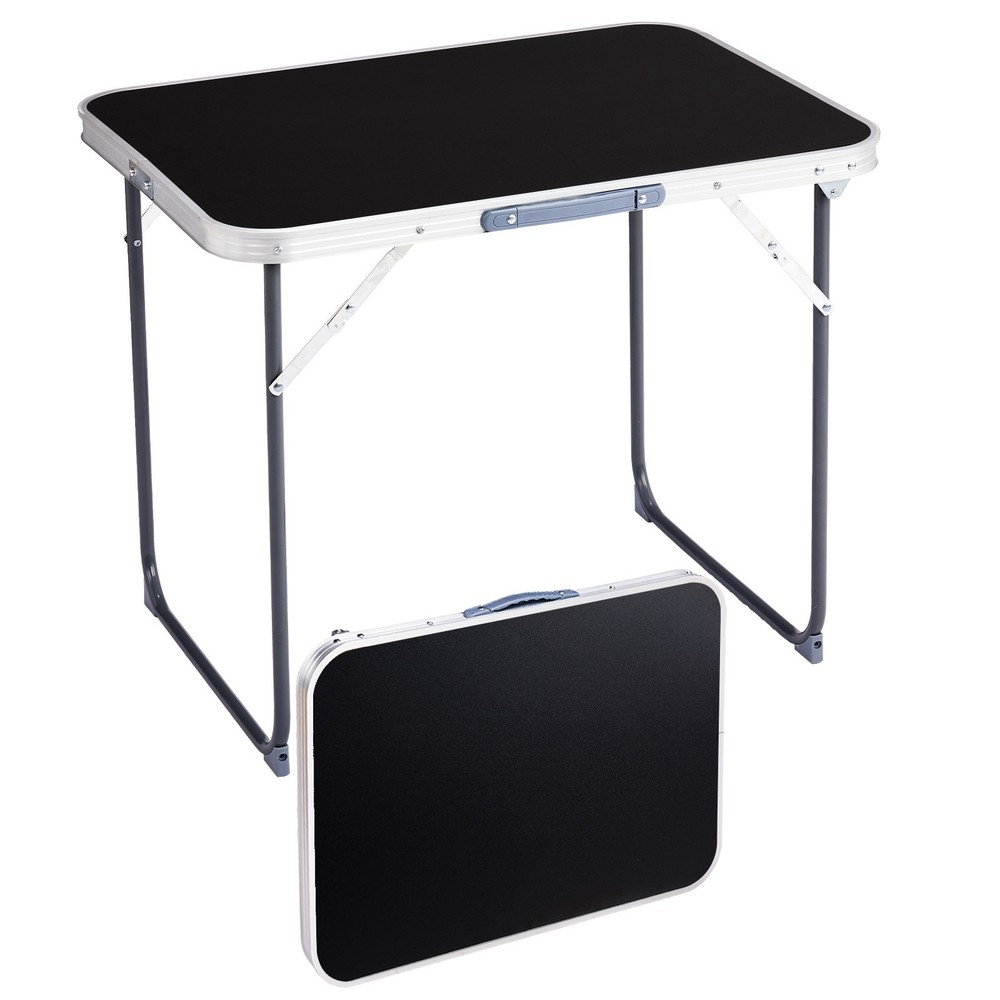 Indoor Dining 2.3FT Portable Plastic Folding Black Table Perfect for GardenParty