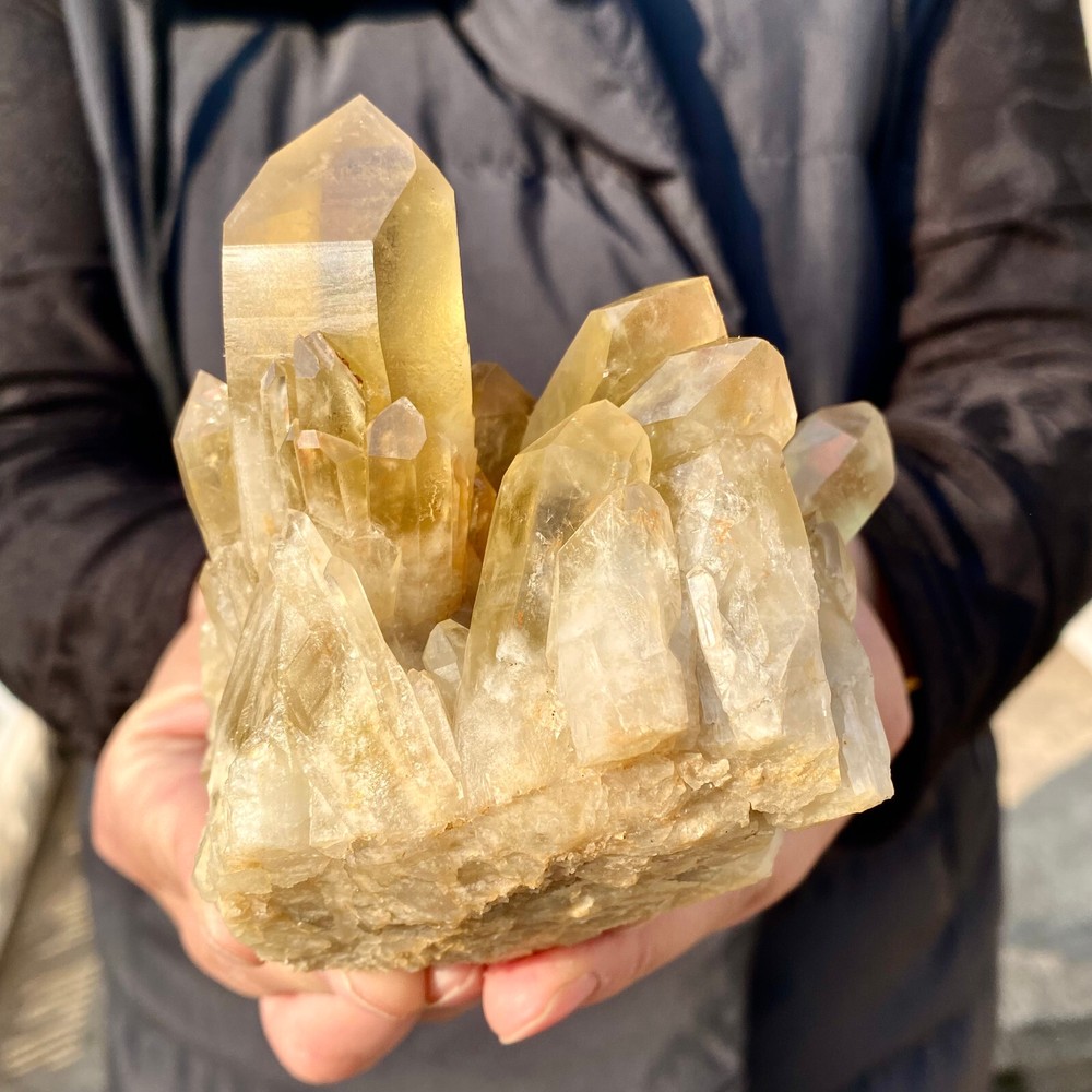 1.2LB Natural Topaz Cluster Mineral Specimen with Quartz for Reiki Healing