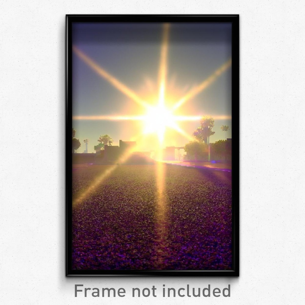 8-Bit Psychedelic Pixel Art Poster - Sunny Remains Trippy Video Game Print