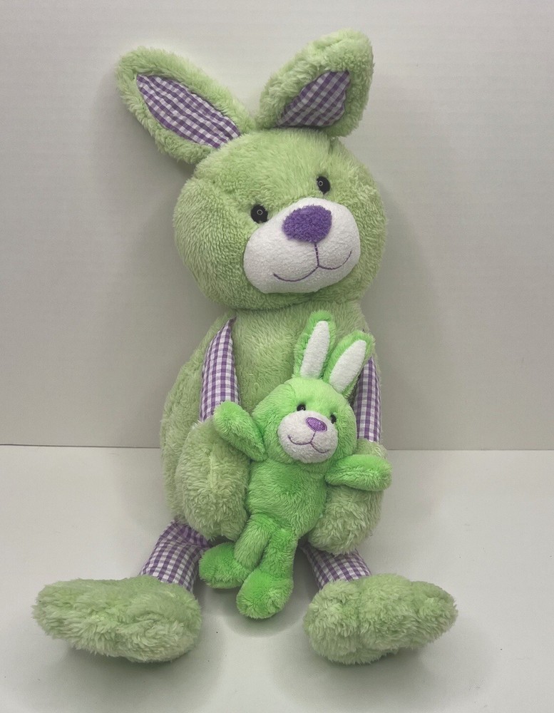 Animal Adventure 23” Green & Purple Bunny Rabbit Baby Stuffed Animal Plush 2014