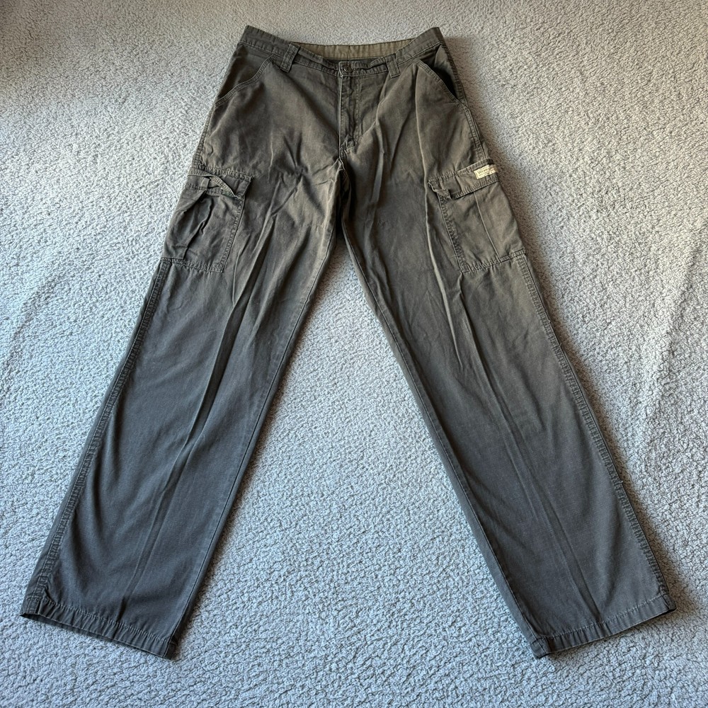 Wrangler Pants Mens 32x34 Brown Cargo Ripstop Straight Outdoor Hike Hip Hop Y2K
