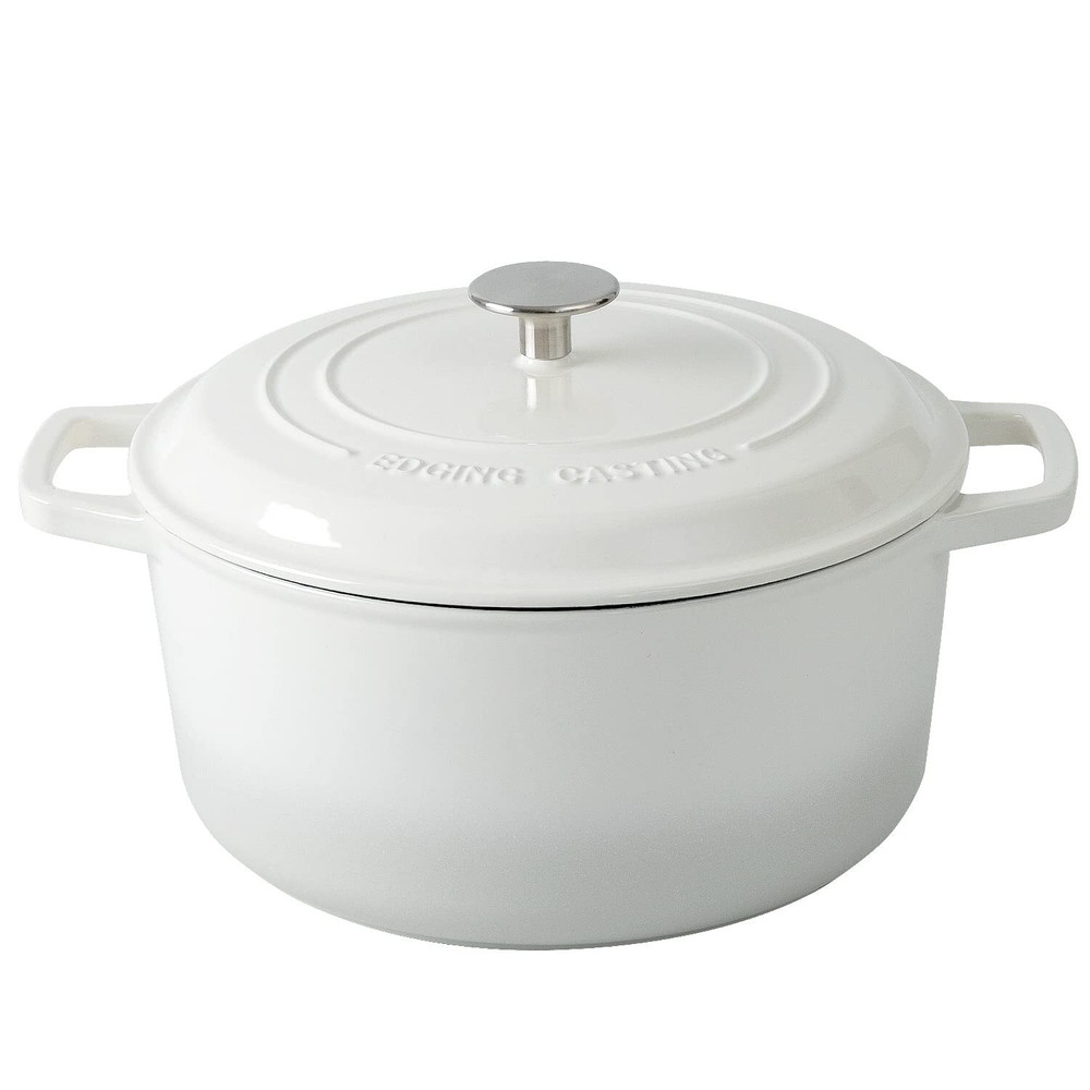 Enameled Cast Iron Dutch Oven Pot with Lid, 6-Quart Round Dutch Ovens Dual Ha...