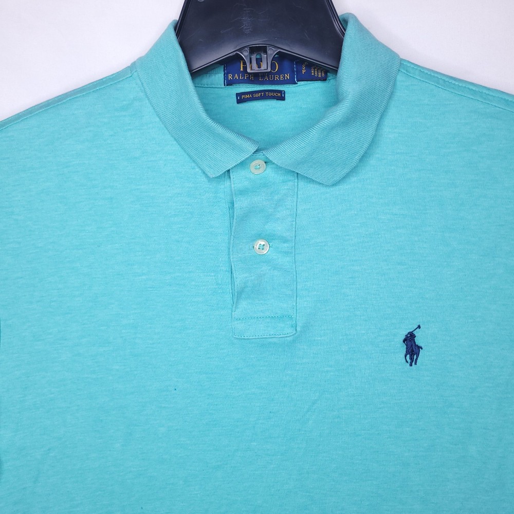 Ralph Lauren Polo Shirt Mens Small Mint Pony Pima Soft Touch