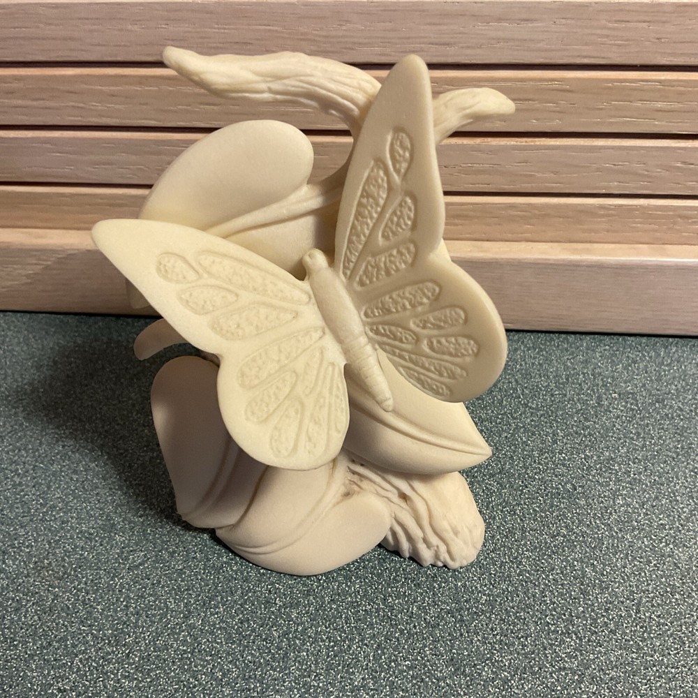 Ceramic Bisque Butterfly on Tree Branch for Crafting and Painting Projects