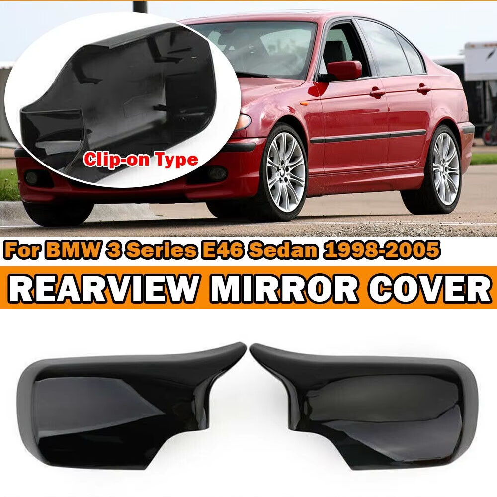 For BMW 3 Series E46 E39 2x Replace Rearview Side Mirror Cover Wing Cap Trim