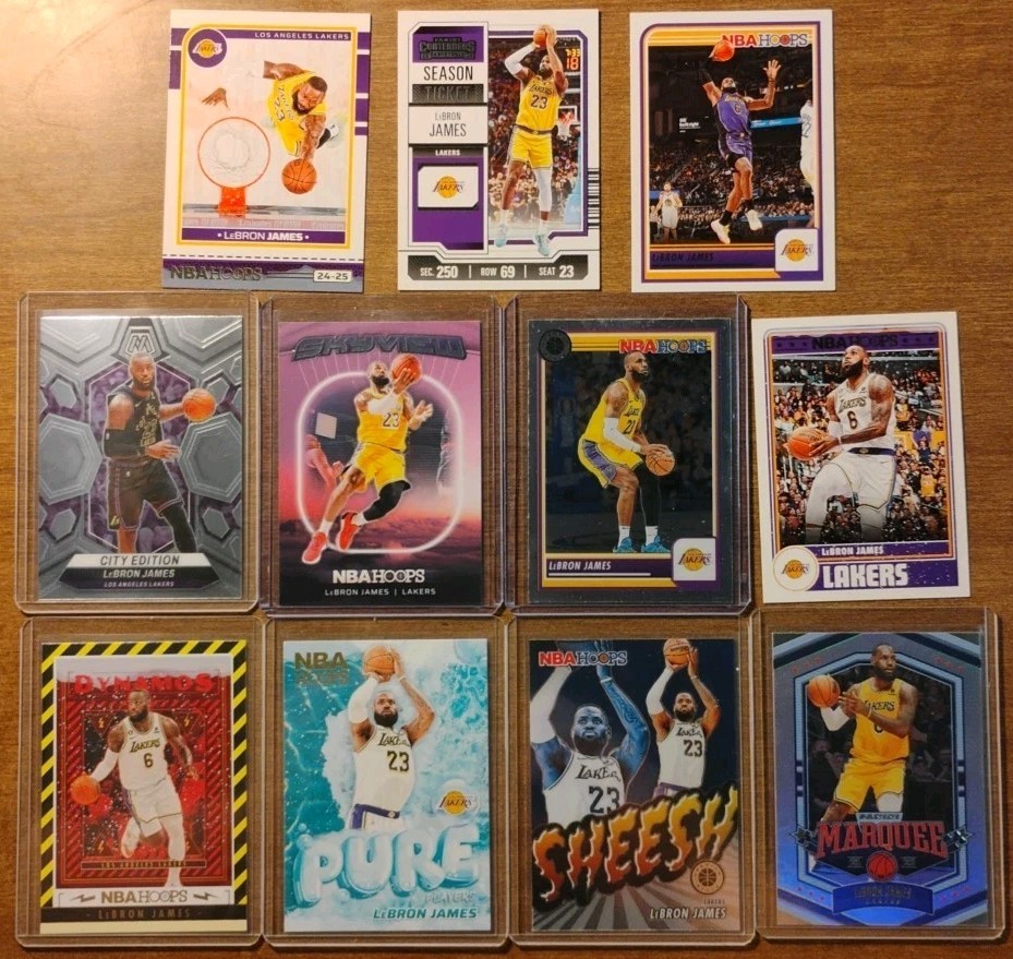 LeBron James lot of 11 NBA trading cards