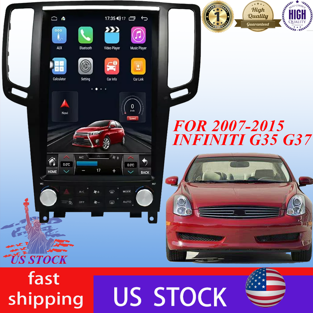 12.1 Inch Android Tesla Vertical Touchscreen Car Stereo for Infiniti G37 G35 2007-2015 with GPS Navigation