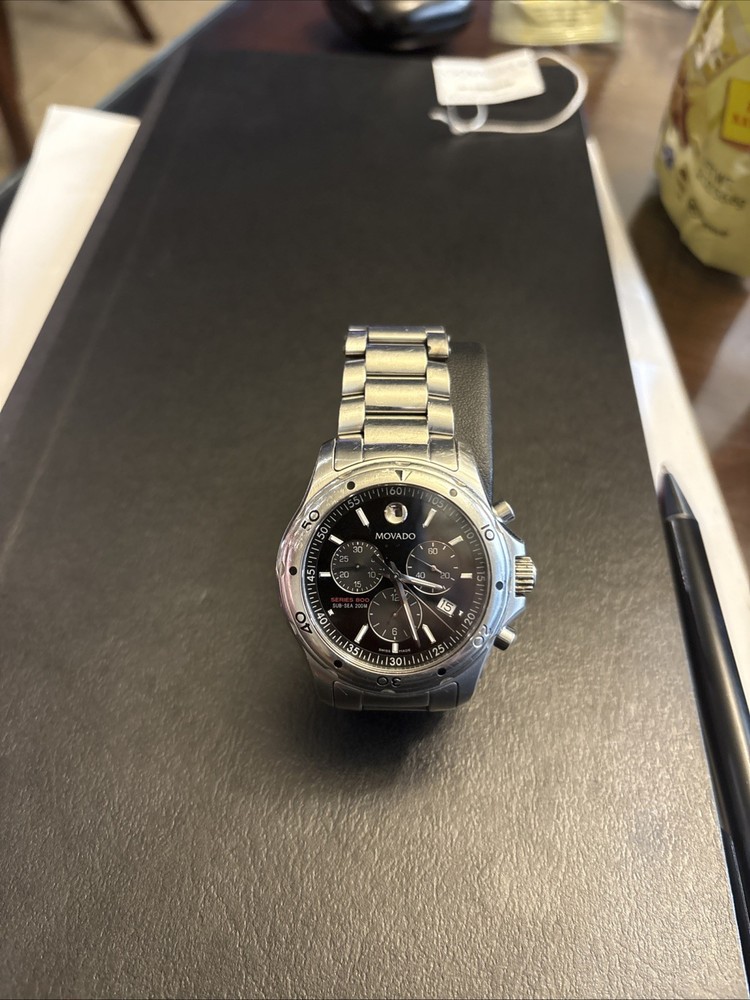 Movado Series 800 42mm Sub-sea 200m Steel Chronograph Dive Watch