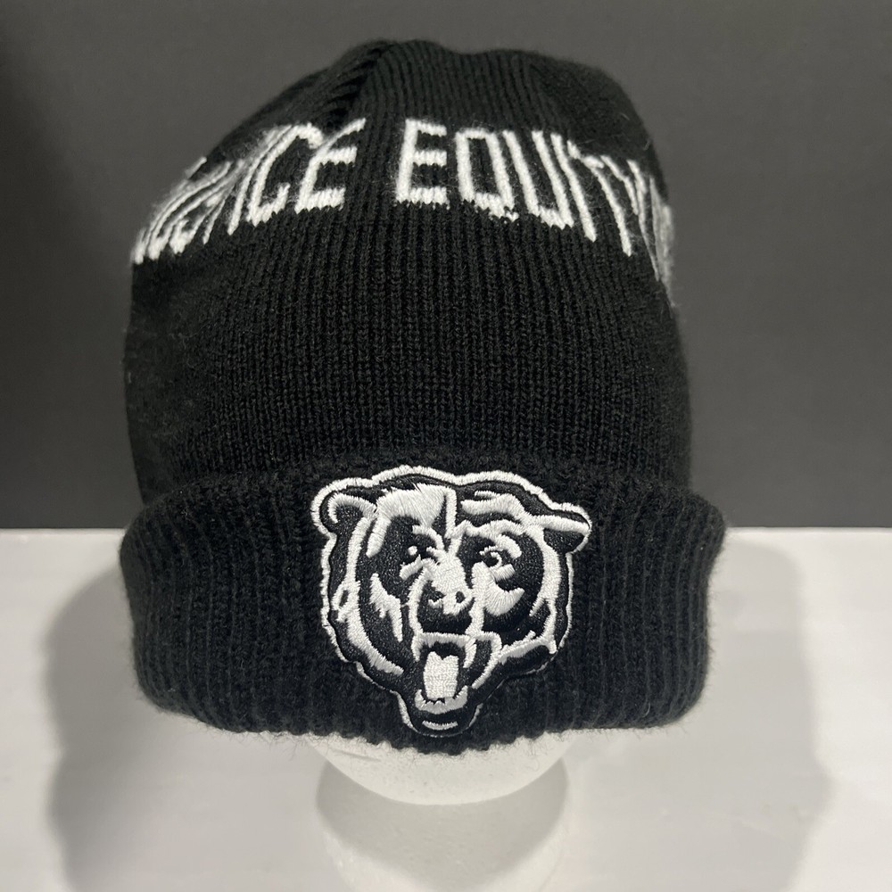Chicago Bears Social Justice New Era black white Winter hat Knit Beanie