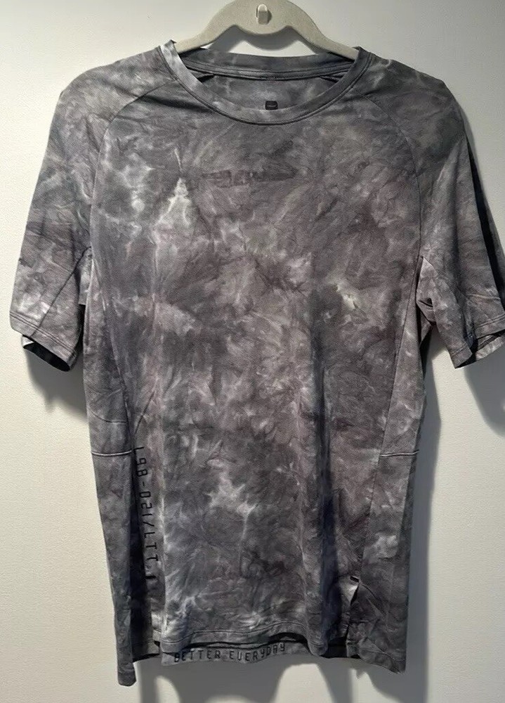 Lululemon Always Agile Short Sleeve Diamond Dye Gray Gym Shirt for Men