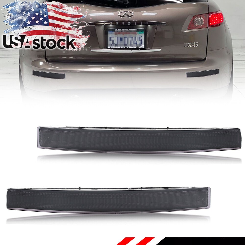 Smoke Tail Reflector Lights For 2003-2008 Infiniti FX35 FX45 Pair