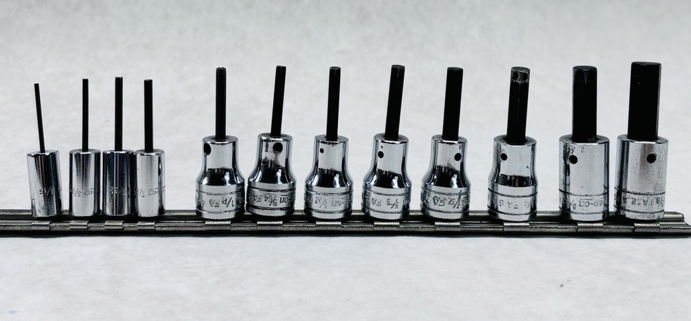 Snap On Hex Bit Socket Set Mixed Drive 12pc 3/8 & 1/2 SAE Allen USA