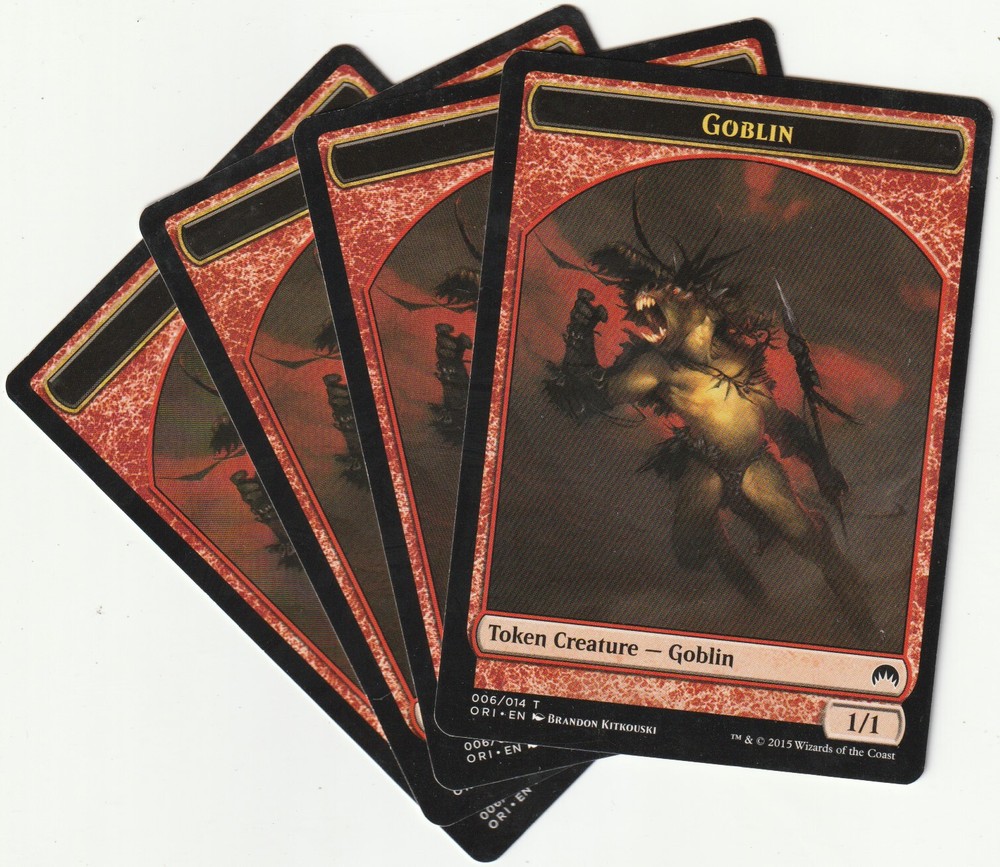 4 MTG Goblin Red Creature Tokens Playset – ORI/EN 2015
