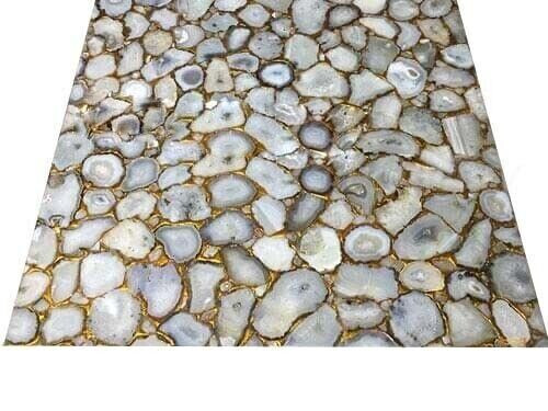 Luxury Rectangular Polished Natural Agate Slab for Counter or Tabletop  