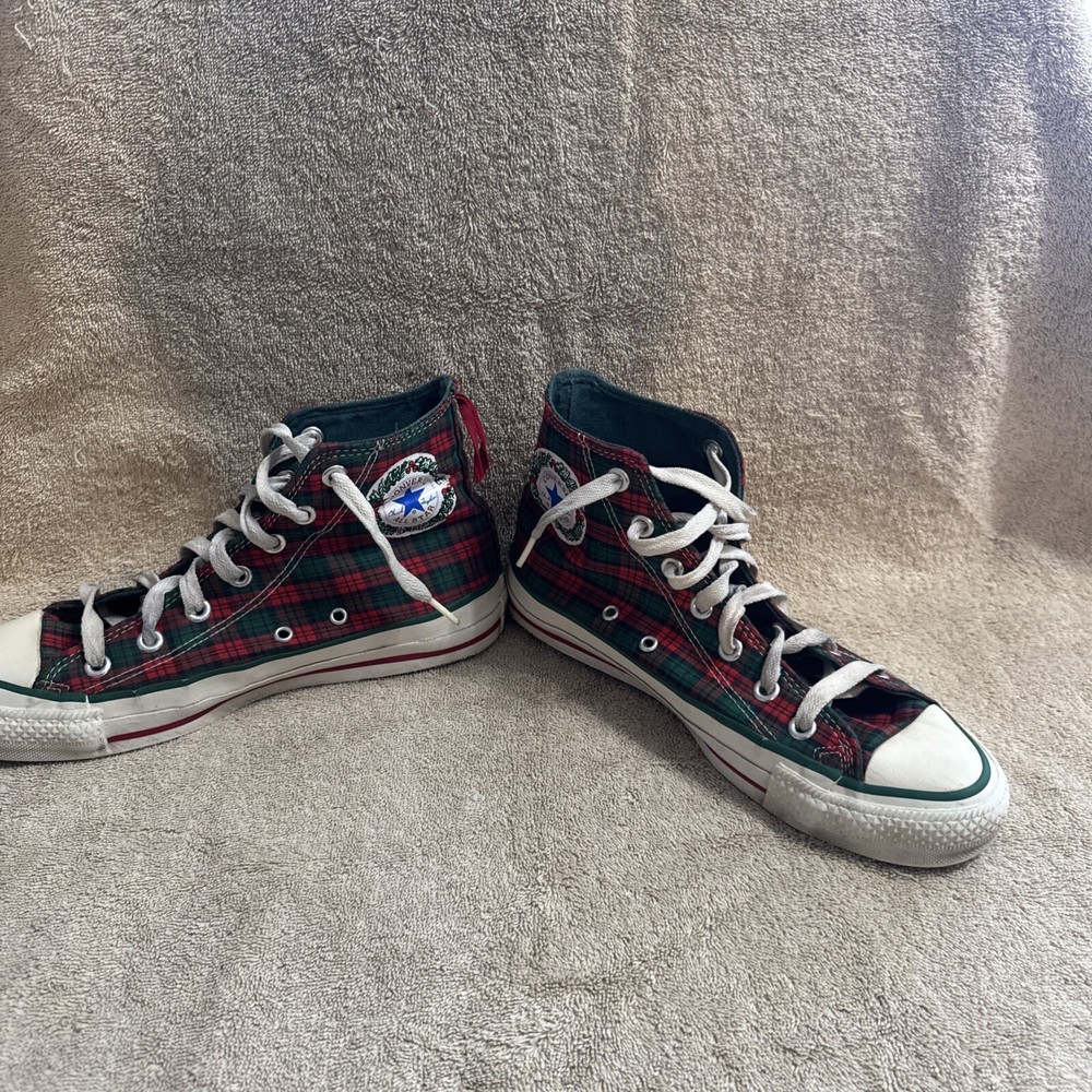 Vintage Converse All-Star Christmas Plaid Size 6M 8W Made in USA