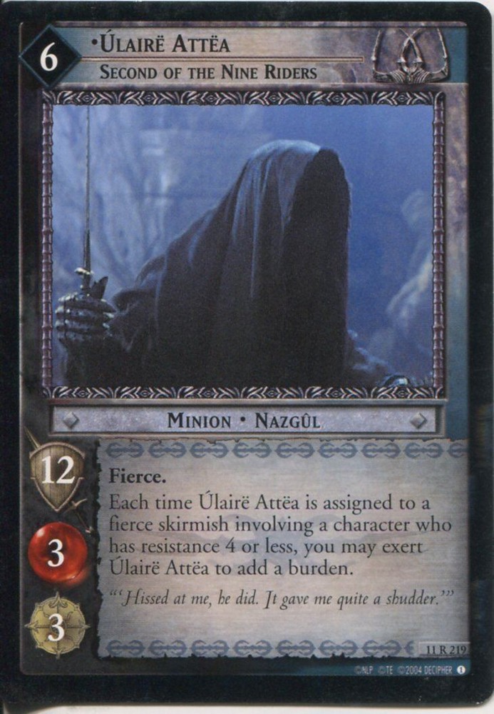 Lord Of The Rings CCG Shadows 11R219 Ulaire Attea Second Of The Nine Riders