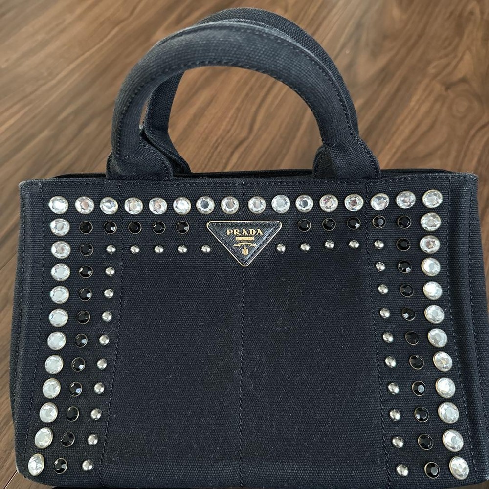 PRADA Black Nylon Tote Bag Authentic From Japan