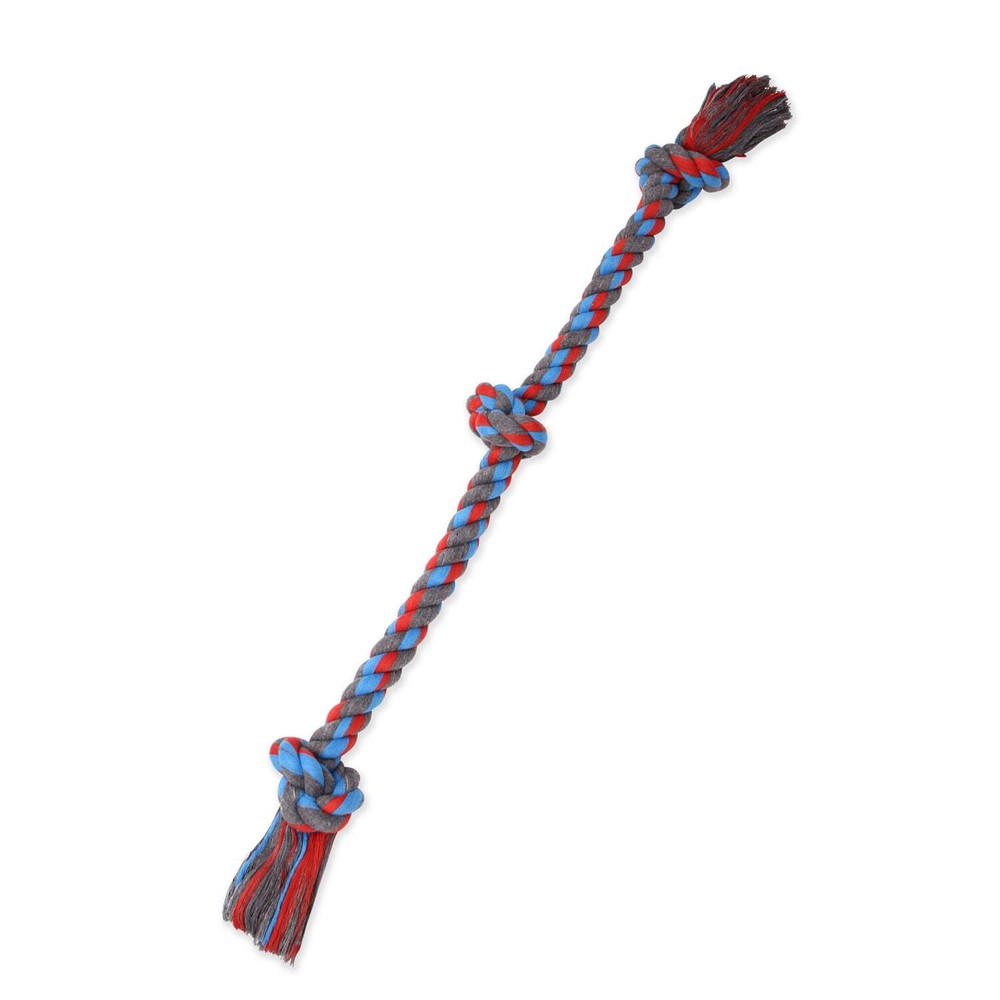 Mammoth Flossy Chews Cottonblend 3 Knot Tug Rope Dog Toy, Extra-Large, 36