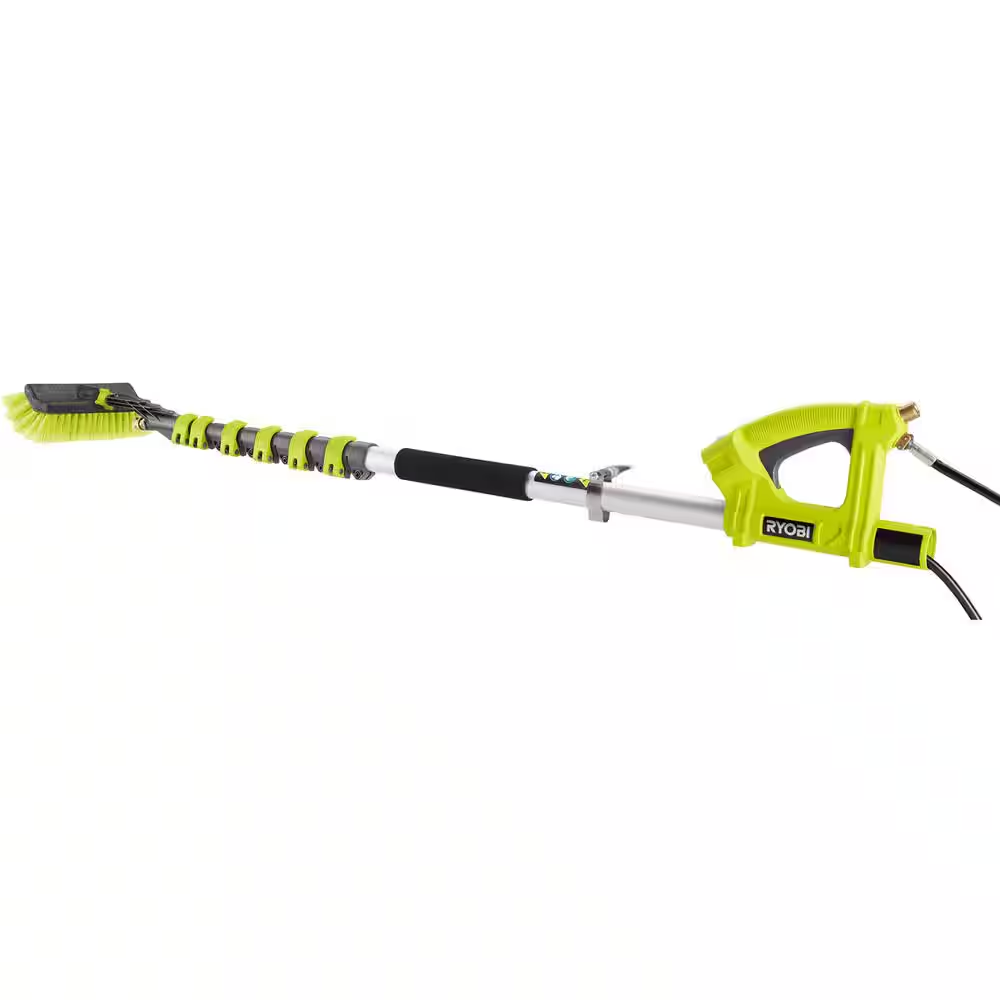 Ryobi 18 ft. Pressure Washer Telescopic Extension Pole With Spray Brush Cleaner