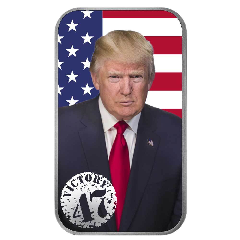Presale - 1 Troy oz Sunshine Mint Trump Victory Colorized .999 Fine Silver Bar-image