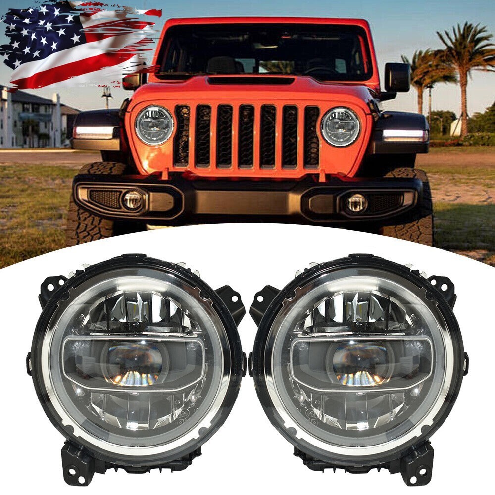 LED Headlight for Jeep Wrangler JL 2018 Gladiator JT 2020-2024 Plug and Play DRL
