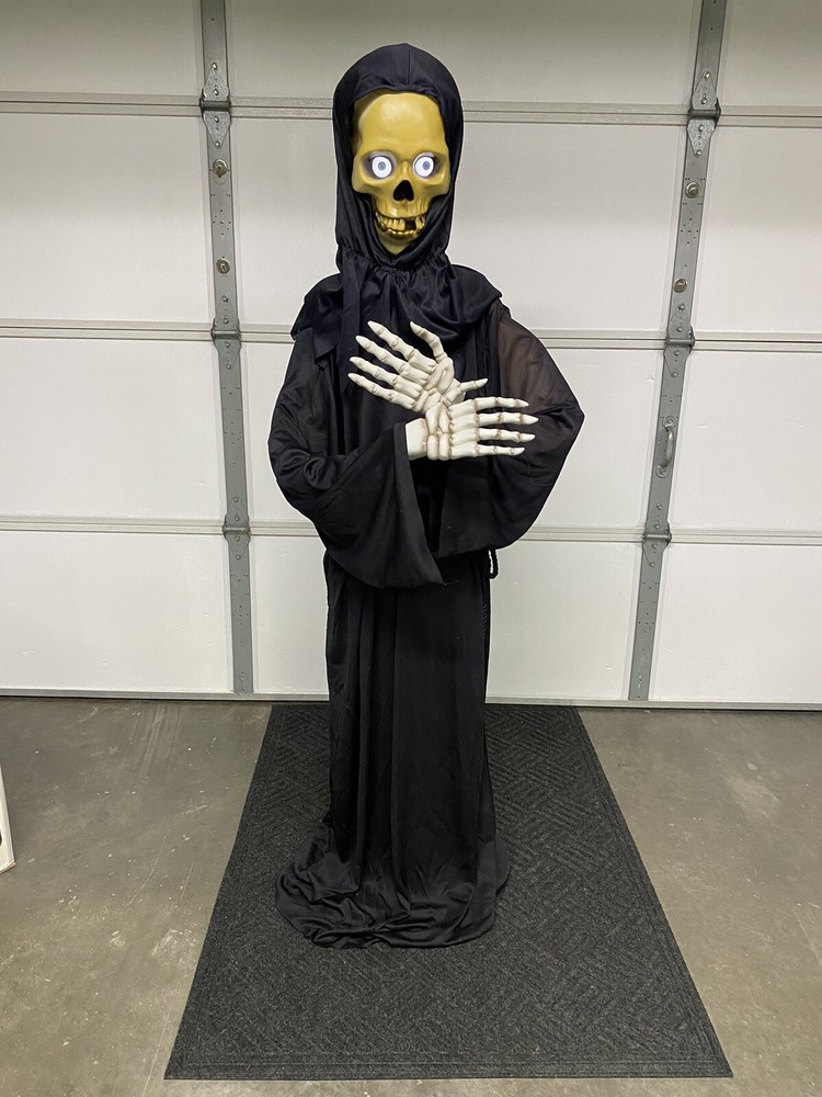 70-inch Light-Up Motion-Activated Grim Reaper Decoration with Moaning Sounds FADED