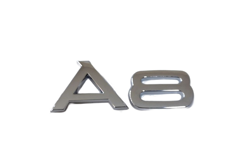 CHROME FIT AUDI A8 REAR TRUNK EMBLEM BADGE NAMEPLATE DECAL LETTER NUMBER NEW