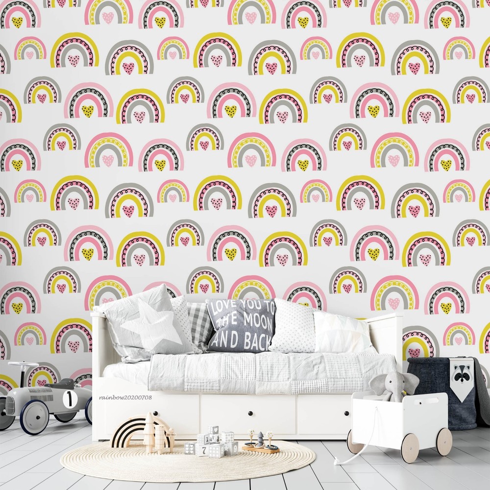 3D Rainbow Watercolor Pattern Wall Murals Wallpaper Murals Wall Sticker 2