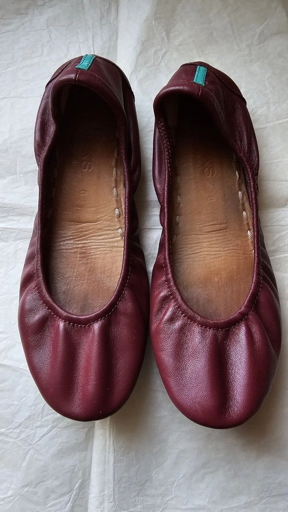 Tieks By Gavrieli Women’s Flat Ballet Leather Shoes Size 6 - Burgundy