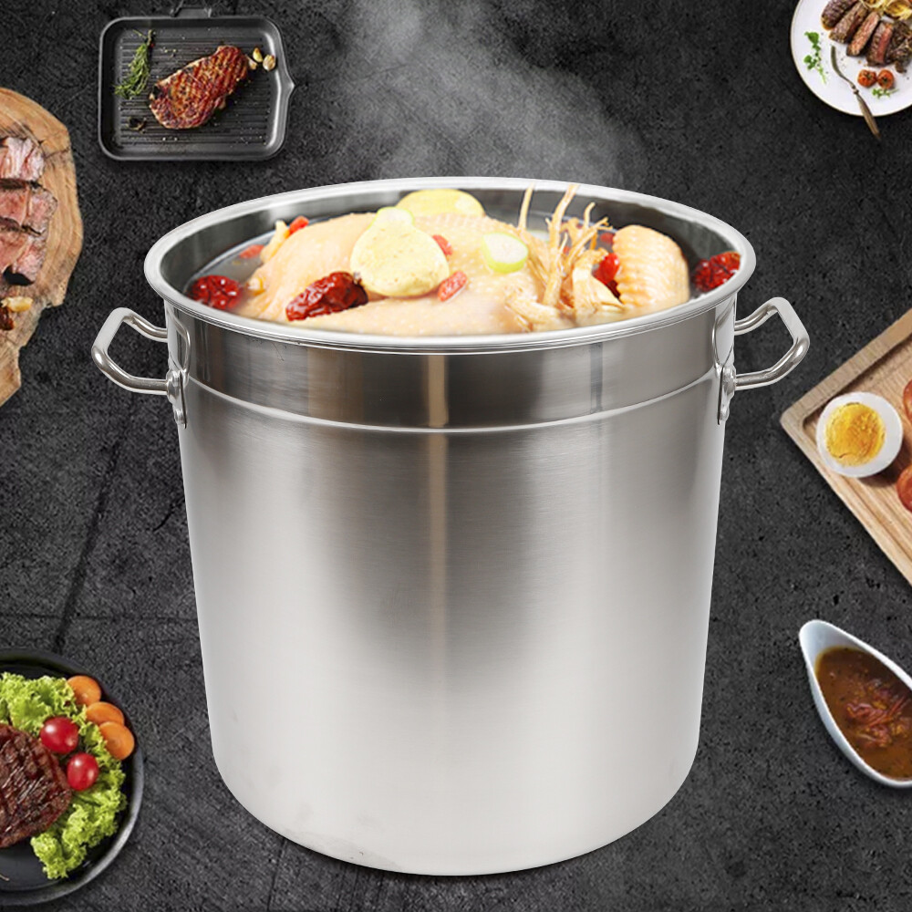 35L/9.25Gal Stock Pot Stainless Steel Large Kitchen Soup Big Cooking Restaurant