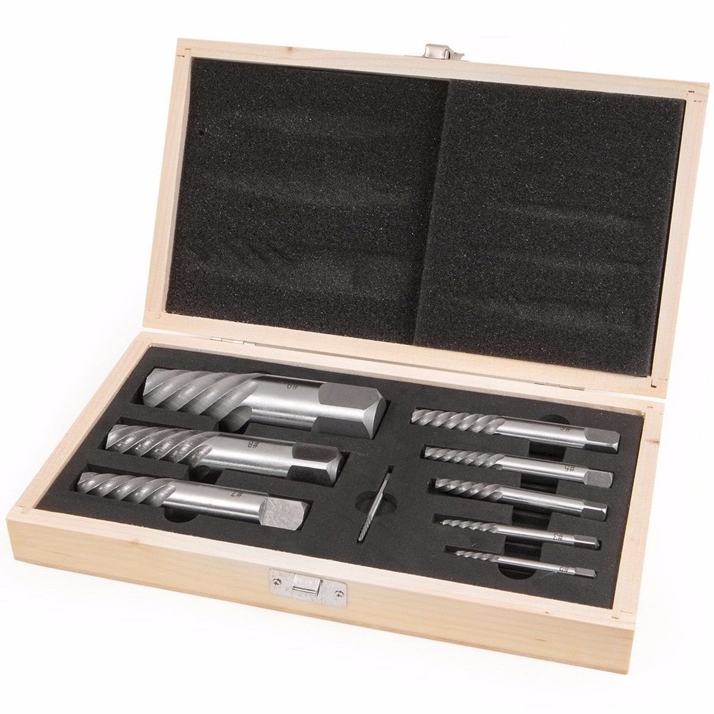 9pc Jumbo Screw Extractor Set Bolt Stud Pipe Remover Ez Easy Out 5/64-1 1/16