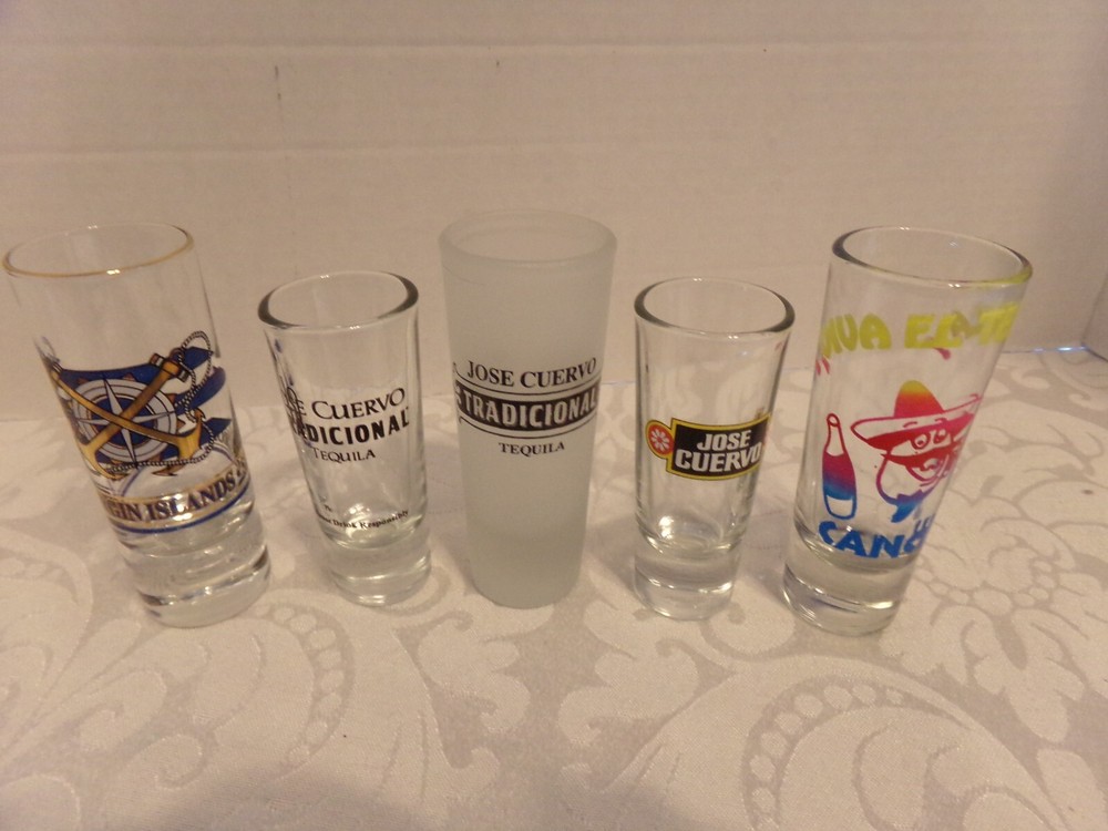 5~SHOT GLASSES ~JOSE CUERVO TEQUILA TRADICIONAL~VIRGIN ISLAND~4