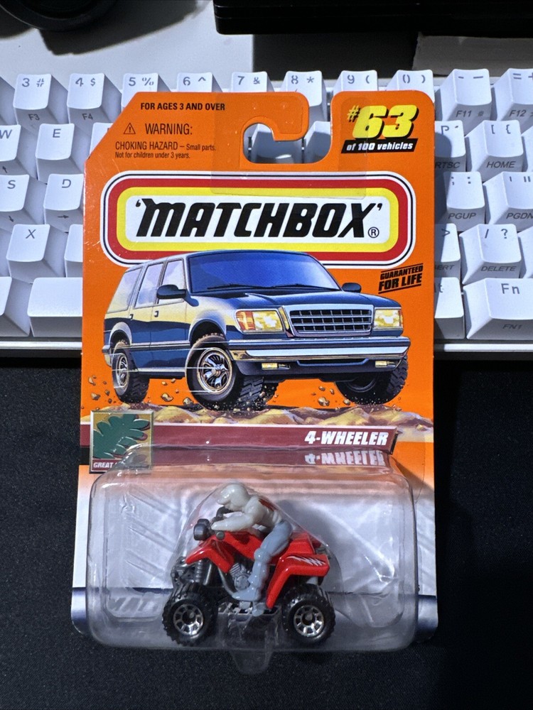 2000 Matchbox #63 Great Outdoors Series 13 4-WHEELER Red Gray-Rider w/Chrome 8Sp