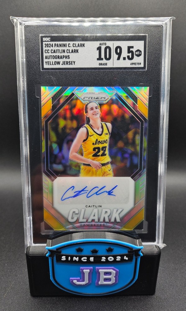 2024 Panini Caitlin Clark Collection Prizm Autographs Yellow Jersey POP 1