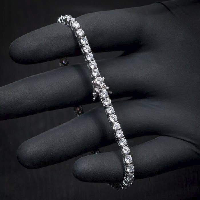 15 CT Lab Diamond Tennis Bracelet in 14k White Gold Plated Sterling Silver 7 Inch