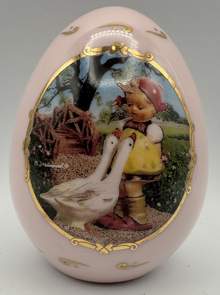 M J Hummel Porcelain Egg Collection Goose Girl Danbury Mint 1993
