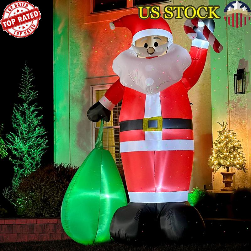 10ft LED Inflatable Santa Toy Sack Outdoor Christmas Garden Decoration
