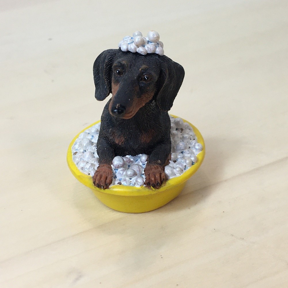 Danbury Mint Delightful Dachshund 2.5 Figurine Bubble Bath