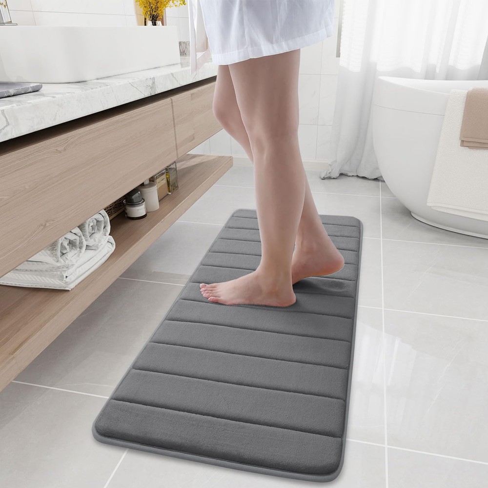 Buganda Ultra Soft Non-Slip Memory Foam Bath Mat 47x17 Inch Bathroom Rug