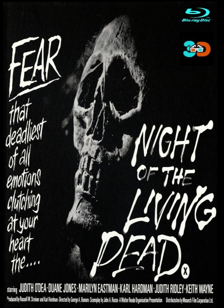 Night of the Living Dead 1968 BluRay COLOR B&W 3D Classic George Romero Horror