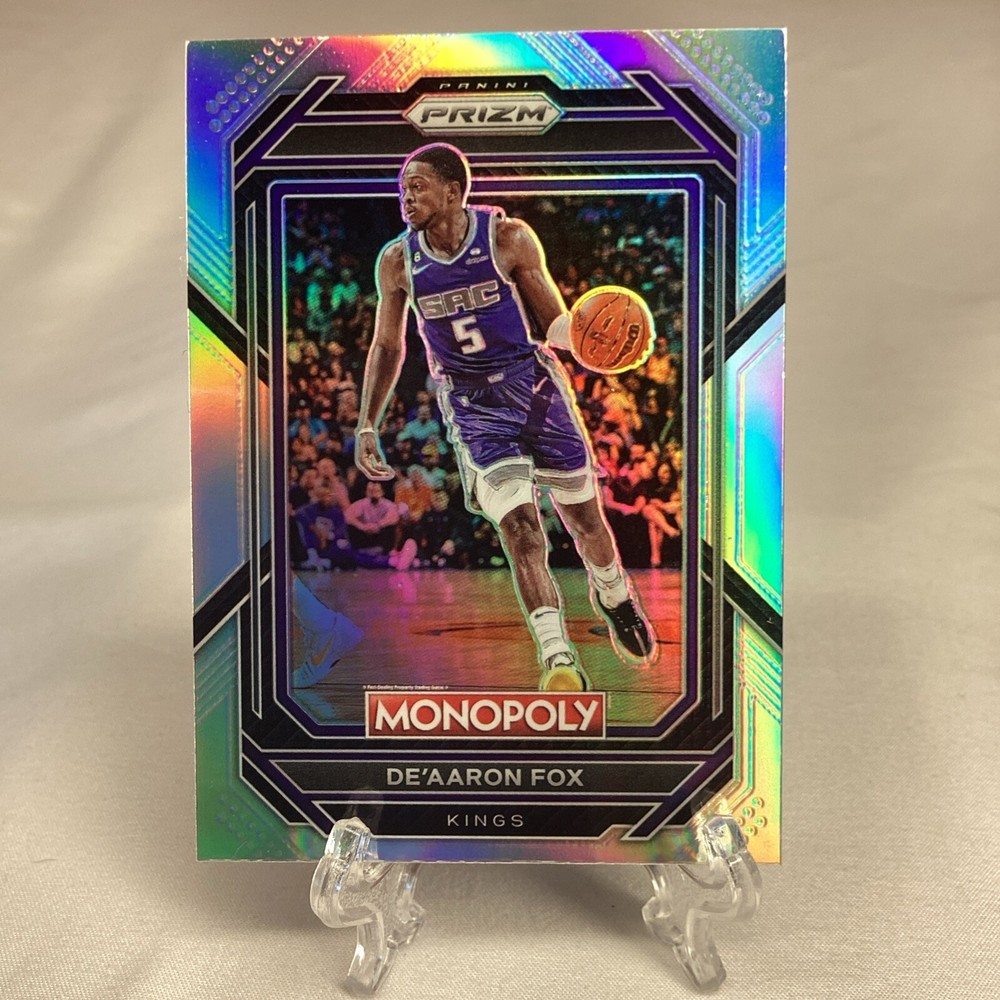 De'Aaron Fox 2022 Silver Prizm Monopoly #76 Sacramento Kings NBA Card