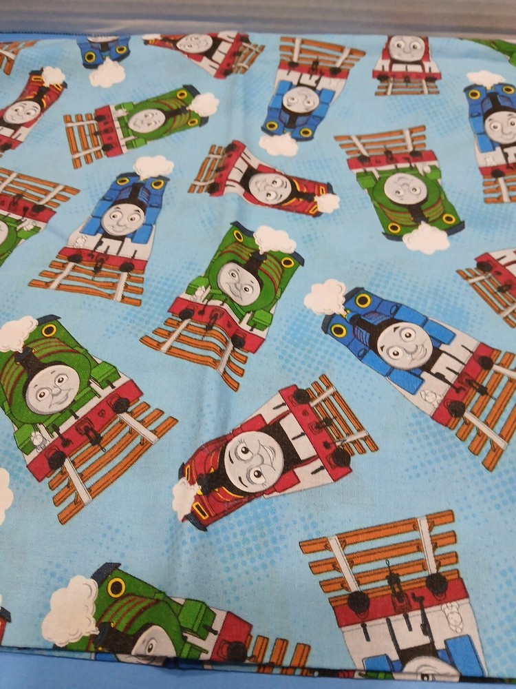 Gullane Thomas the Tank Engine Light Blue Cranston Fabric 42x28 Inches 2014 Vintage
