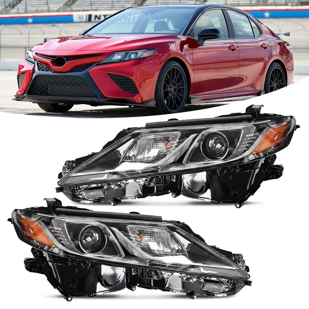 Full LED Headlights Assembly For 2021-2023 Toyota Camry SE Black Housing Pair
